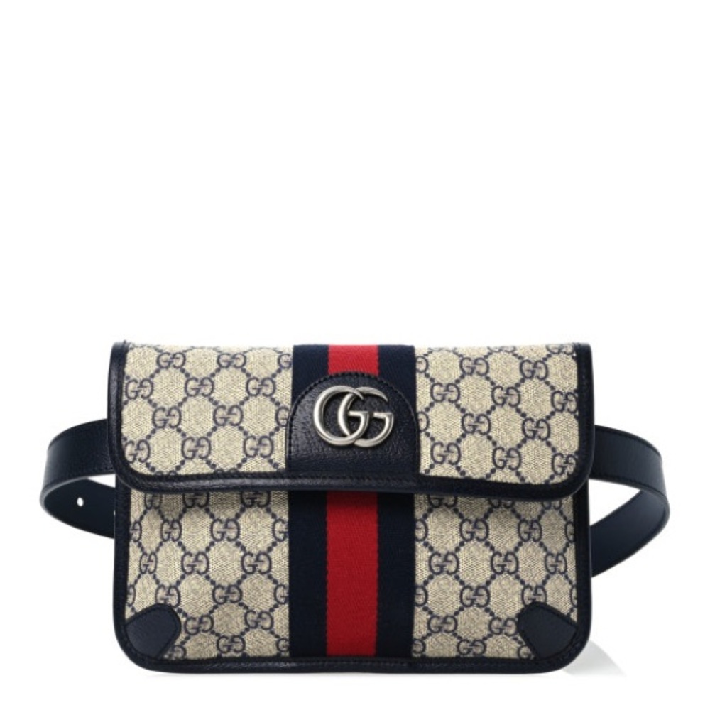 New GUCCI Ophidia GG Supreme Monogram Web  Belt crossbody bumBag 90/36